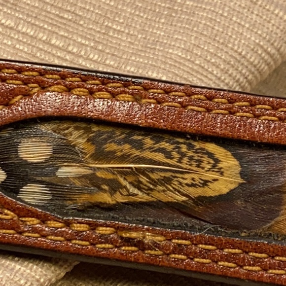 Leegin made in USA🇺🇸 leather/feather belt vintag - Picture 14 of 16